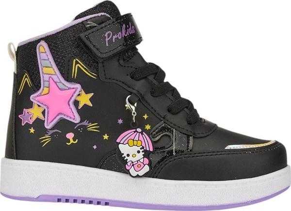 Günlük Kız Çocuk Sneaker Lastik Bağcıklı Cırtlı Bilekli Rahat Hafif Basketbol Spor Ayakkabı 3260 - Image 1