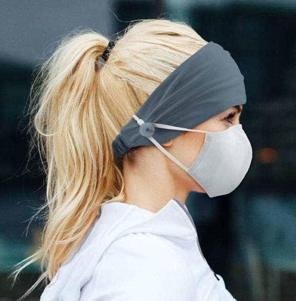 Yetişkin Yüz Maskesi Kulak Rahatlatıcı Saç Bandı Tutucu Maske Düğmeli Bandana, Saç bandı - Image 1