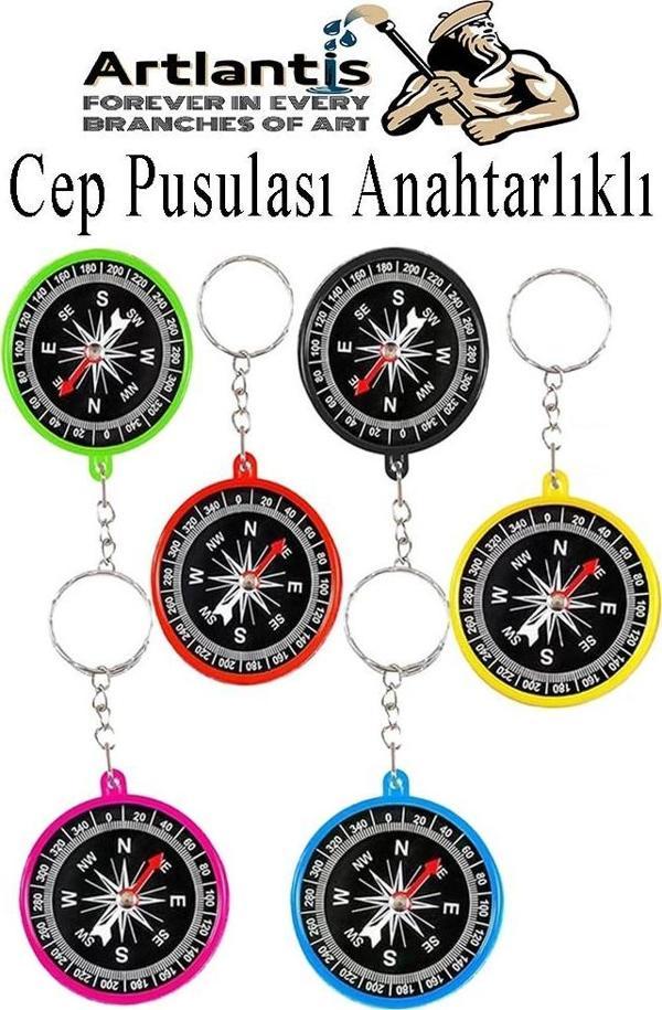 Pusula Anahtarlık Renkli 6 Adet Küçük Pusula Okul Deney Gezi Cep Pusulası Manyetik Pusula Plastik Öğrenci - Image 1