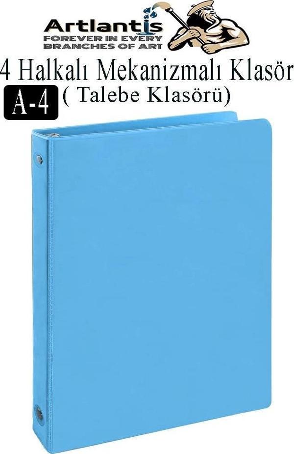 4 Halkalı Klasör 1 Adet A4 PVC Öğrenci ve Ofis Tipi Evrak Sunum Klasörü İç Cepli Otomatik Mekanizmalı Büro Okul Arşivle - Image 1