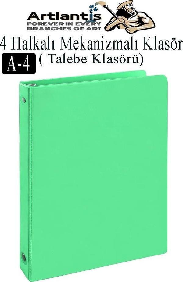 4 Halkalı Klasör 1 Adet A4 PVC Öğrenci ve Ofis Tipi Evrak Sunum Klasörü İç Cepli Otomatik Mekanizmalı Büro Okul Arşivle - Image 1