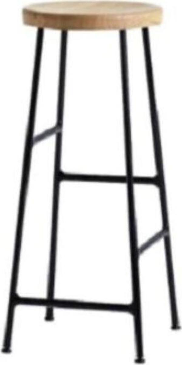 Doffo Z Model Yuvarlak Doğal Ahşap Bar Taburesi - Image 1