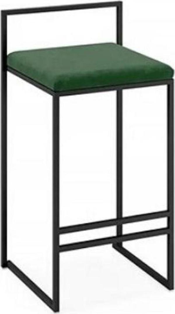 Doffo Lora Yeşil Kumaşlı Metal Bar Sandalyesi - Image 1