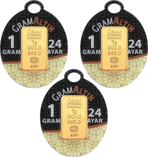 Tuğrul Kuyumculuk 3 Adet 1 Gram 24 Ayar Gram Altın  - Image 1