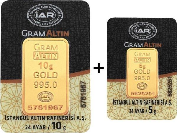 Tuğrul Kuyumculuk 15 Gram (10+5) Külçe Gram Altın IAR 24 Ayar  - Image 1