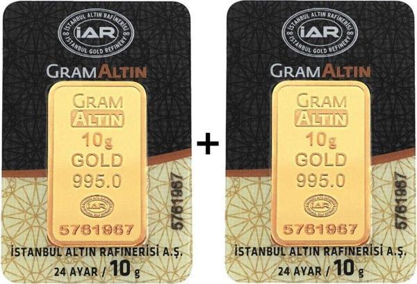 Tuğrul Kuyumculuk 20 Gram (10+10) Külçe Gram Altın IAR 24 Ayar - Image 1