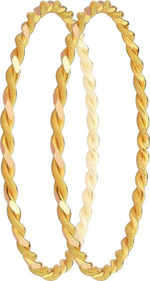 Tuğrul Kuyumculuk 30 gr (2 x 15) (Gram) 22 Ayar İşçiliksiz Paftalı Burma Bilezik - Image 1