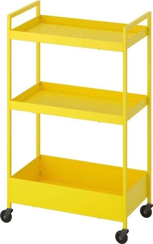 Doffo Nissa Metal Saclı Servis Arabası Sarı - Image 1