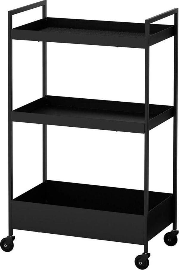 Doffo Nissa Metal Saclı Servis Arabası Siyah - Image 1