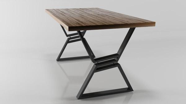 Doffo Ortası Eğimli Model Metal Ayak Seti Siyah Metal Masa Ayağı - Image 1