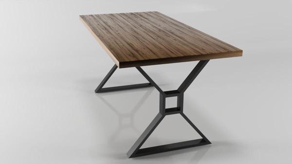 Doffo Ortası Kare Model Metal Ayak Seti Siyah Metal Masa Ayağı - Image 1