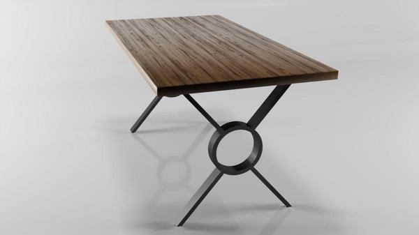 Doffo Ortası Yuvarlak X Model Metal Ayak Seti Siyah Metal Masa Ayağı - Image 1