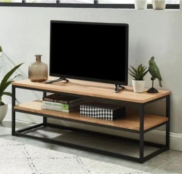 Doffo Tow Metal Doğal Ahşap Tv Ünitesi - Image 1