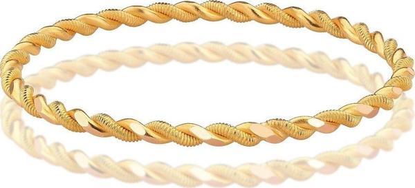 Tuğrul Kuyumculuk 25 gr (Gram) 22 Ayar İşçiliksiz Paftalı Burma Bilezik - Image 1