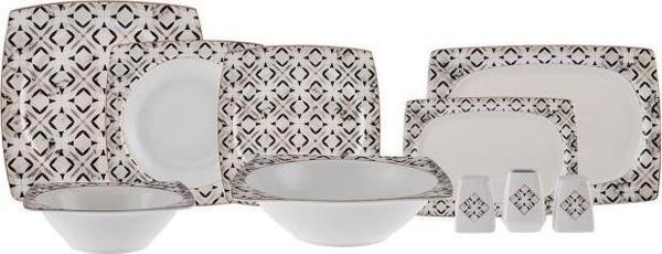 Dulcie 57 Parça 12 Kişilik New Bone Kare Yemek Takımı - Image 1