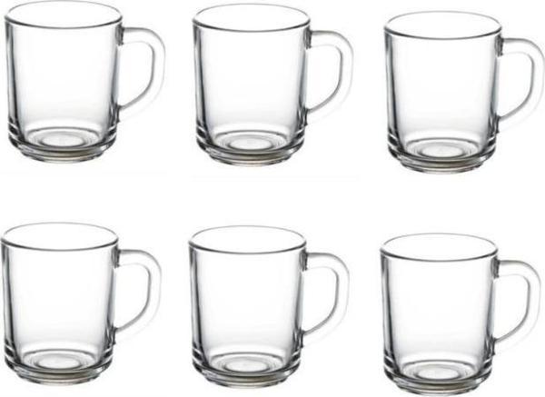 55029 6 Lı Cam Kulplu Kupa Bardak - Kupa Bardağı - Image 1