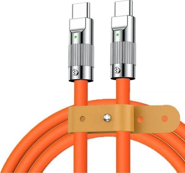 Sprange Vivo V29 Lite   Uyumlu Smc-T 180 Derece Dönebilen Type-C To Type-C Sıvı Silikon  Hızlı Şarj Kablosu - Image 1