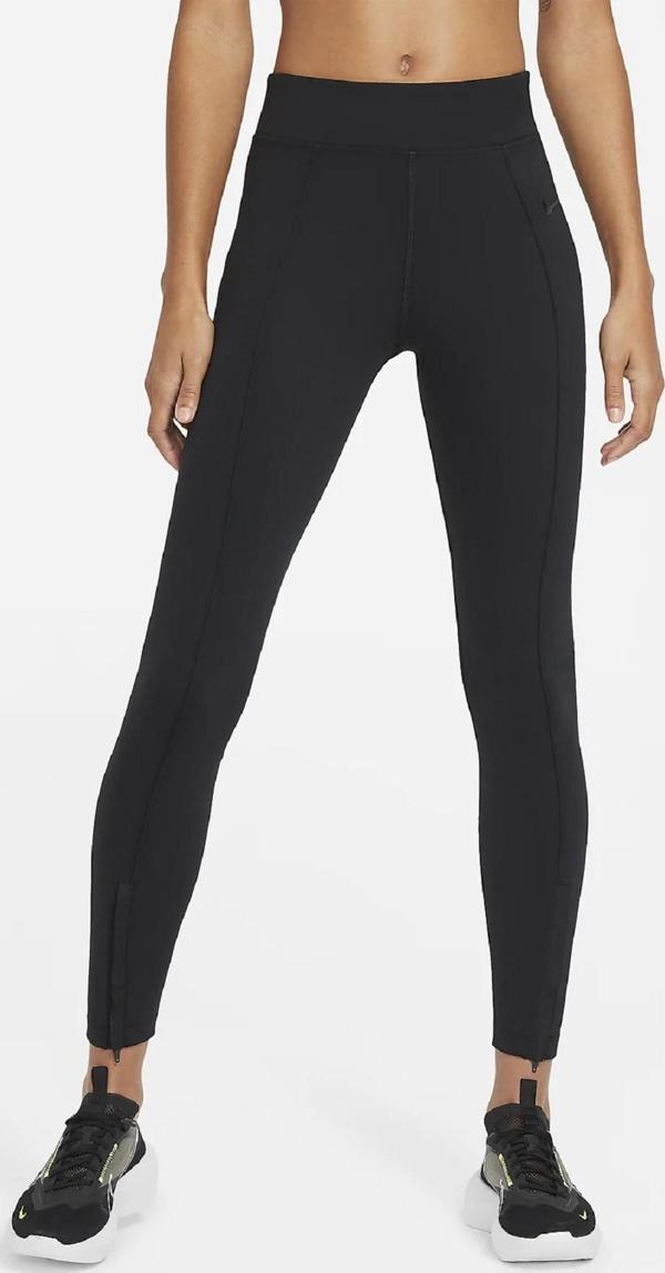 Nike Leg-A-See Leggings Zip Fermuarlı Siyah Toparlayıcı Tayt - Image 1