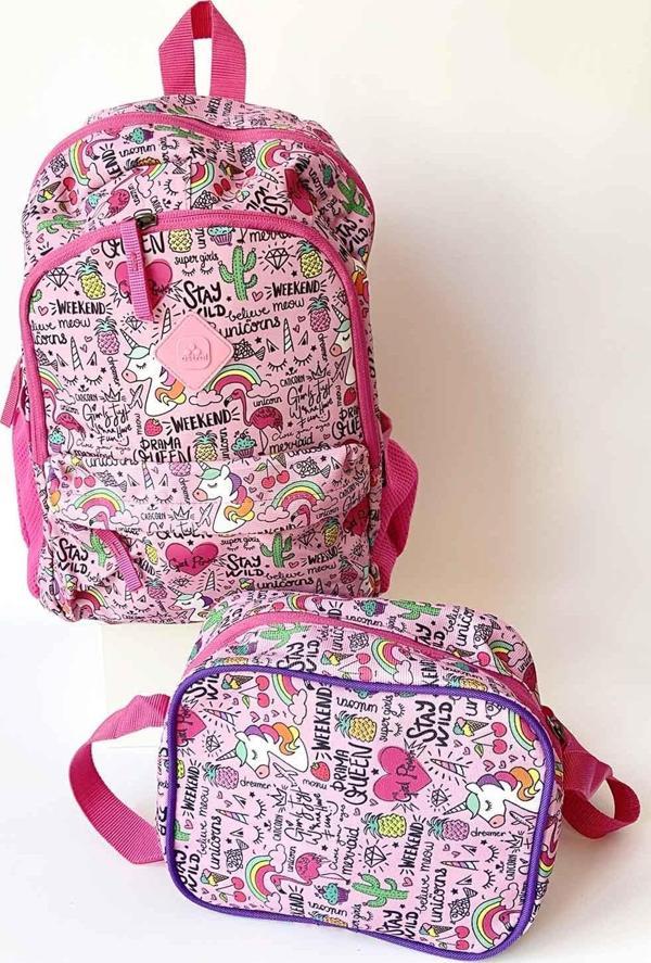 Unicorn Okul Çantası Seti Pembe - Image 1