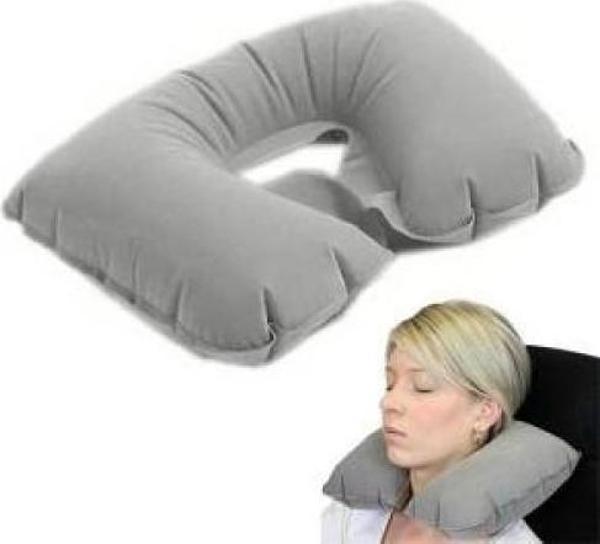 Şişme Seyahat Yastığı Gri Lacivert - Image 1