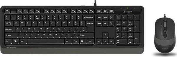 A4 Tech F1010 Q Usb Gri Mm Kablolu Klavye Mouse Set - Image 1