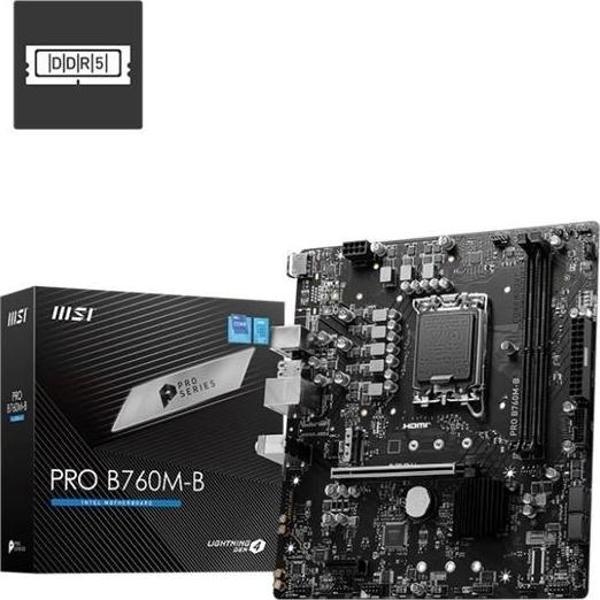 Msı Geforce Pro B760m-b Ddr4 6400mhz 1xhdmı 1xm.2 Usb 3.2 1700p Matx - Image 1