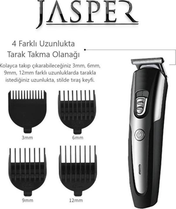 Jasper JPR-1019 T-Blade Profesyonel Şarjlı Saç Sakal Lazer Epilasyon Öncesi Tıraş Makinesi  - Image 1