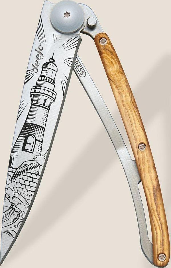 Deejo 37g, Olive Wood / Lighthouse Çakı - Image 1