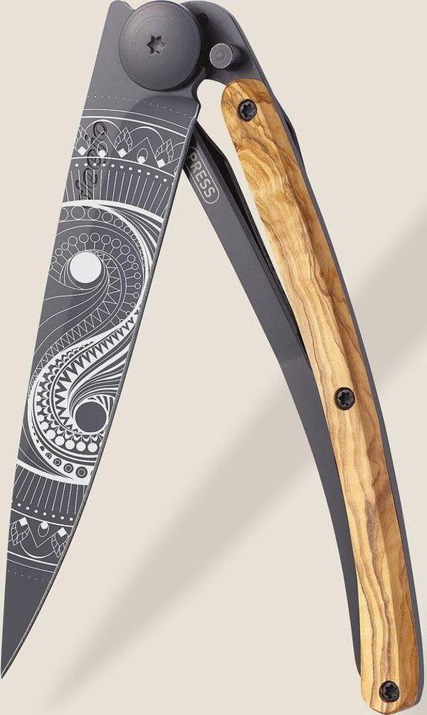 Deejo 37g, Olive Wood / Yin & Yang Çakı - Image 1