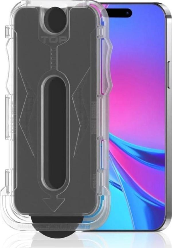 Apple iPhone 16 Zore Kolay Uygulama Aparatlı 5D Magic Privacy Glass Hayalet Cam Ekran - Image 1
