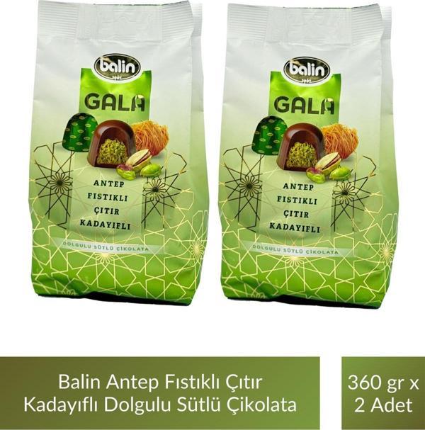 Balin Antep Fıstıklı Çıtır Kadayıflı Dolgulu Sütlü Çikolata 360 gr x 2 Adet - Image 1