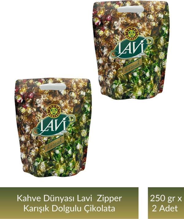 Kahve Dünyası Zıpper Lavi Karışık Çikolata 250 gr x 2 Adet - Image 1