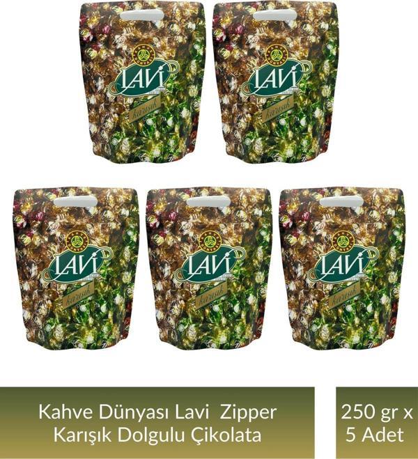 Kahve Dünyası Zıpper Lavi Karışık Çikolata 250 gr x 5 Adet - Image 1
