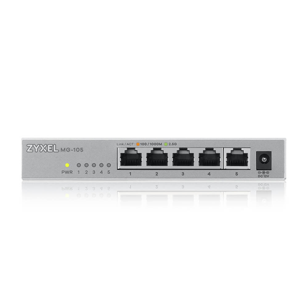 ZyXEL MG-105, 5 Port, GigaBit, Metal Kasa, Yönetilemez, Masaüstü Switch - Image 1