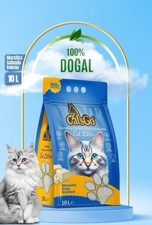 Catsgo Marsilya Sabunlu Premium Organik Kedi Kumu 10 Lt - Image 1