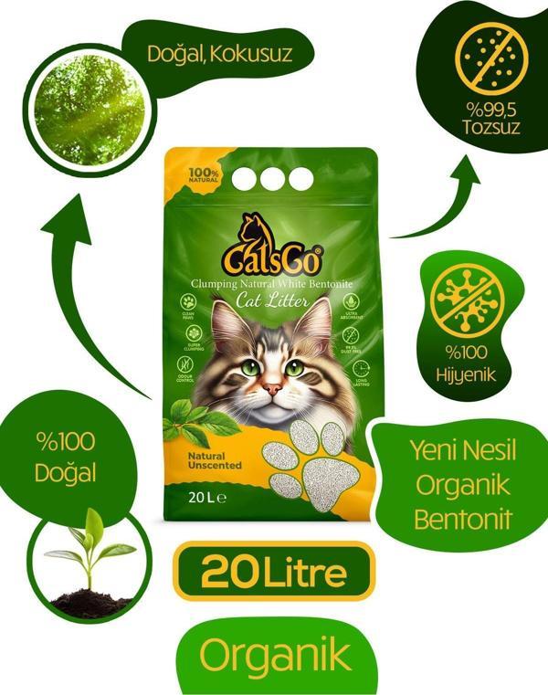 Catsgo Natural Premium Organik Kedi Kumu 20 Lt Dev Boy - Image 1