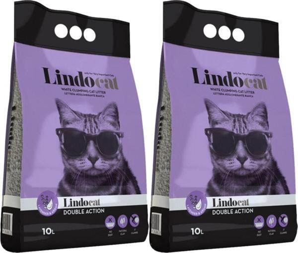 Lindocat Lavanta&Argan Kokulu Topaklanan Ince Taneli Kedi Kumu 10 Lt 2 Adet (17,2 Kg) - Image 1
