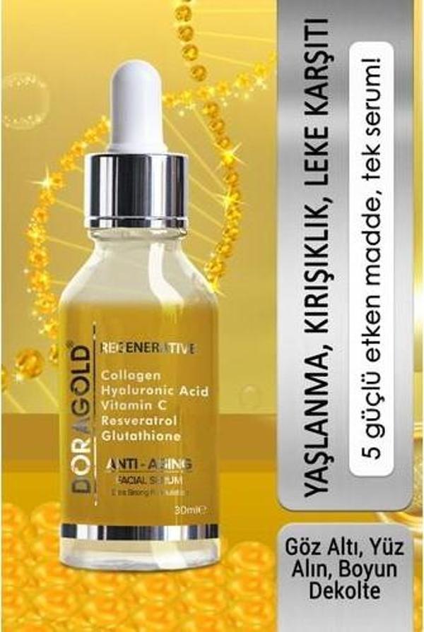 Doragold Hyalüronik Asit +  + Resveratrol + Glutatyon + C Vitamini Serum 30 Ml - Image 1