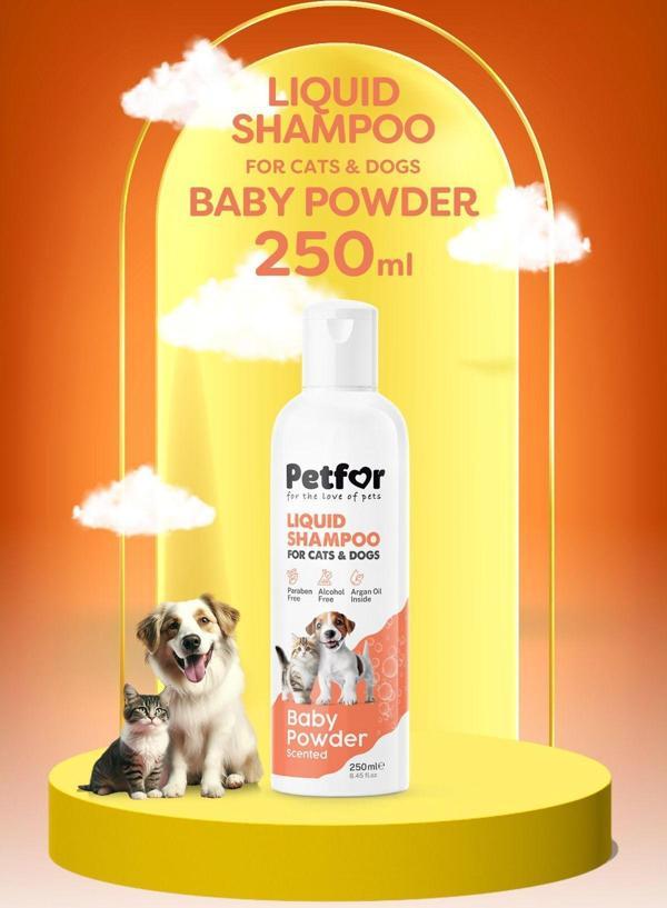 Petfor Kedi Ve Köpekler İçin Bebek Pudralı Şampuan 250 Ml - Image 1