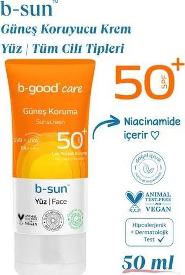 B-good Yetişkin Güneş Kremi Spf 50+ Yüz Için 50 Ml - Image 1