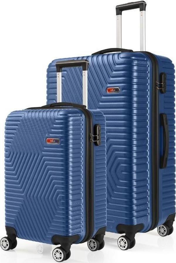 G&D Polo Suitcase Abs Kabin Ve Büyük Boy Çivit Mavi 2'li Valiz Seti 600.05-Set-BK - Image 1