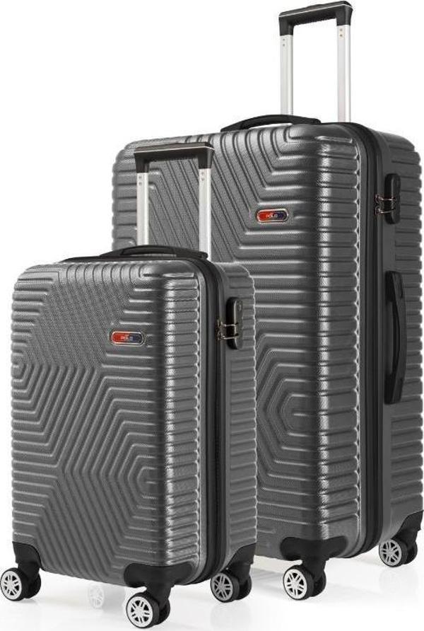 G&D Polo Suitcase Abs Kabin Ve Büyük Boy Koyu Gri 2'li Valiz eti 600.02-Set-BK - Image 1