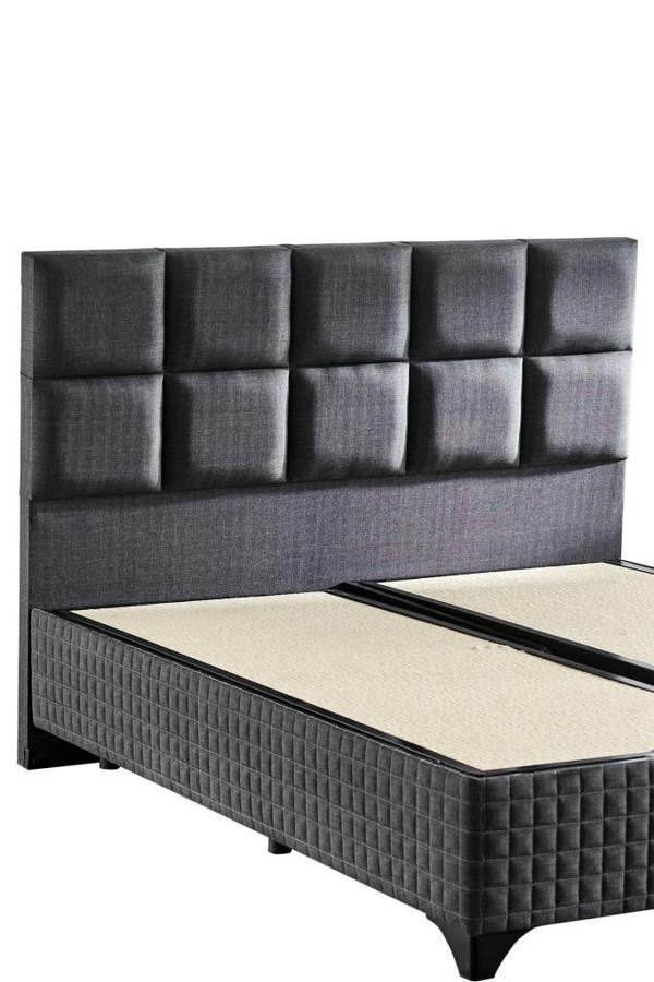 Star Başlık 150 cm Çift Kişilik Antrasit Keten Kumaşlı Modern Lüks Yatak Başlığı / Baza Başlığı - Image 1