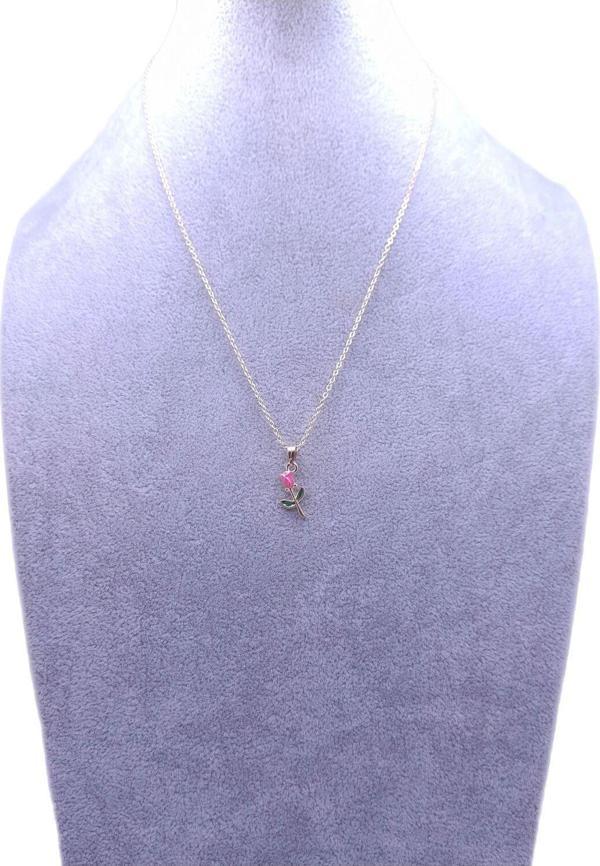 Han Ticarethane Pembe Gül Model Kolye - Image 1