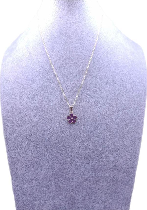 Han Ticarethane Mor Çiçek Model Kolye - Image 1