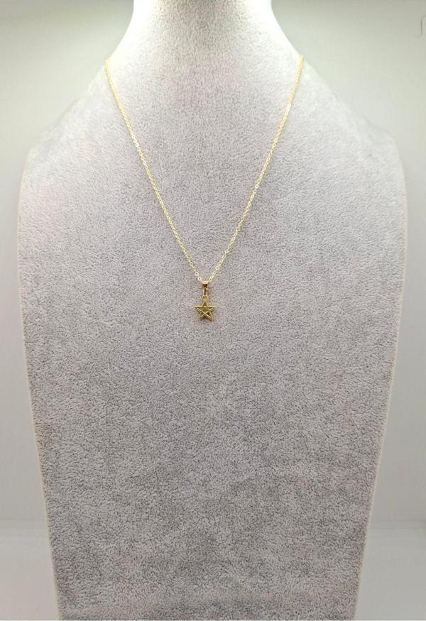 Han Ticarethane Altın Renk Yıldız Model Kolye - Image 1