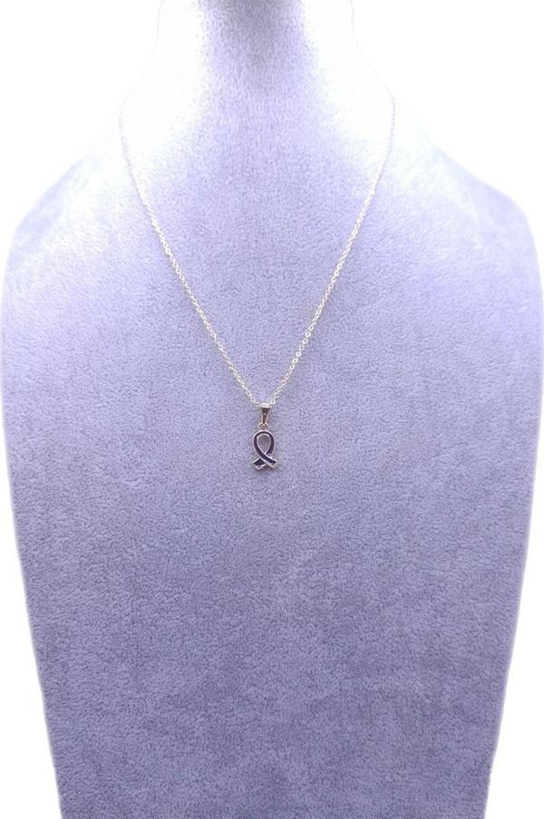 Han Ticarethane Koyu Mor Kurdele Model Kolye - Image 1