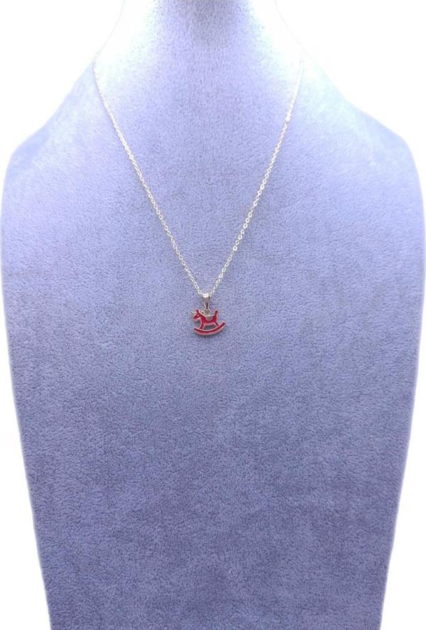 Han Ticarethane Kırmızı Sallanan At Model Kolye - Image 1