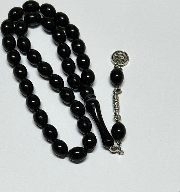 Han Ticarethane Siyah Toz Kehribar Tesbih - Image 1