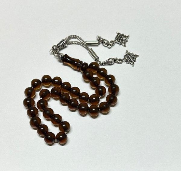 Han Ticarethane Küre Kesim Çubuk Ateş Kehribar Tesbih - Image 1